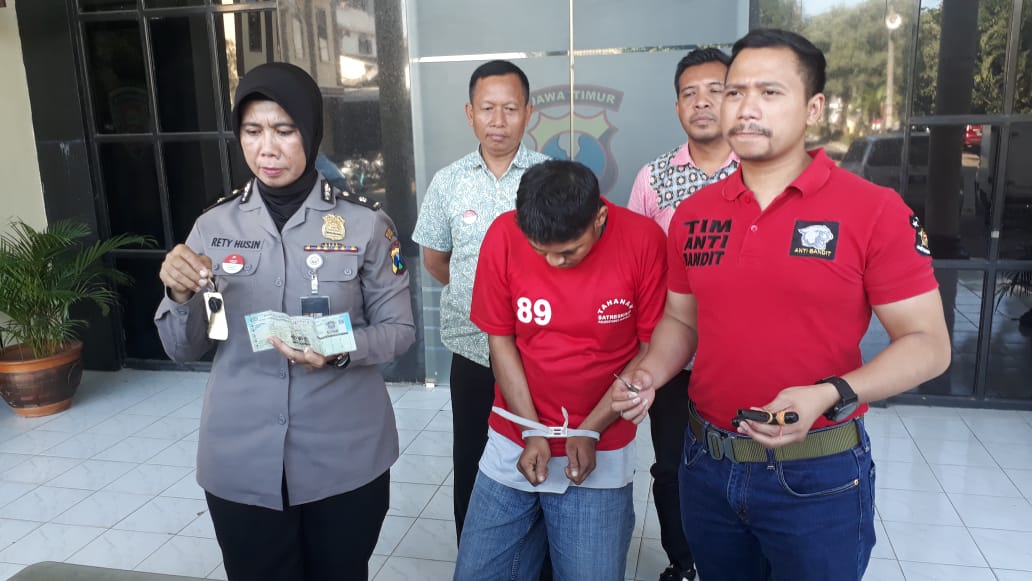 Beraksi di 20 Tkp, Pelaku Curanmor Ini Dibekuk Resmob Polrestabes Surabaya.