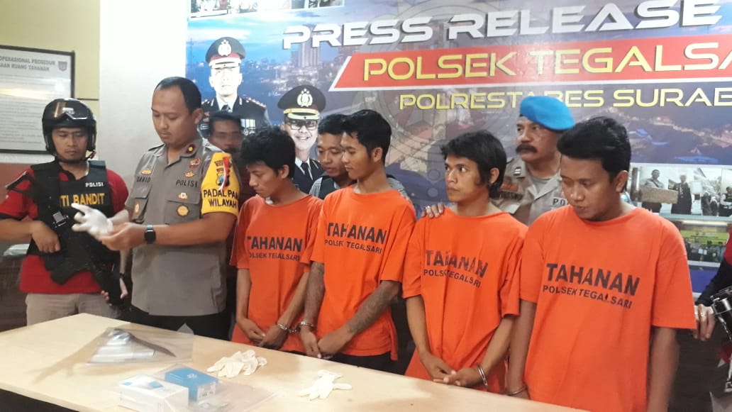 3 Dari 7 Pelaku Curat dan Curas di Ringkus Polsek Tegalsari, 4 Lainnya di Buru.