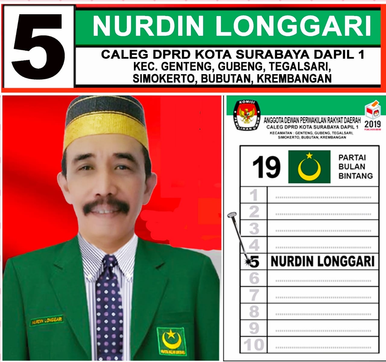 Kriminalisasi Pers dan Sulit Menggelar Pentas Seni, Dapat Perhatian Serius Caleg PBB no 5 Dapil 1 Surabaya Nurdin Longgari. 