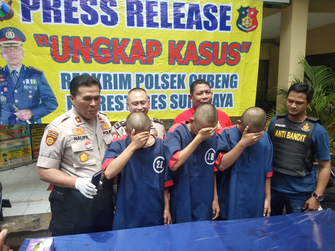 Kerap Beraksi di Surabaya Timur, 3 Jambret Remaja Ini di Bekuk.