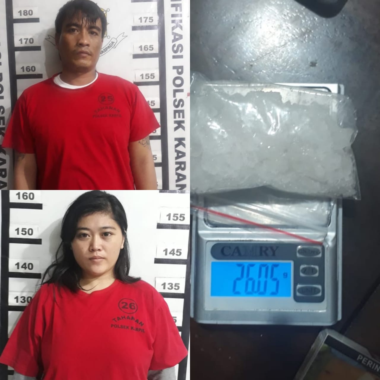 Simpan Sabu di Celana Dalam, Sepasang Kekasih Diringkus Didepan Mapolsek.
