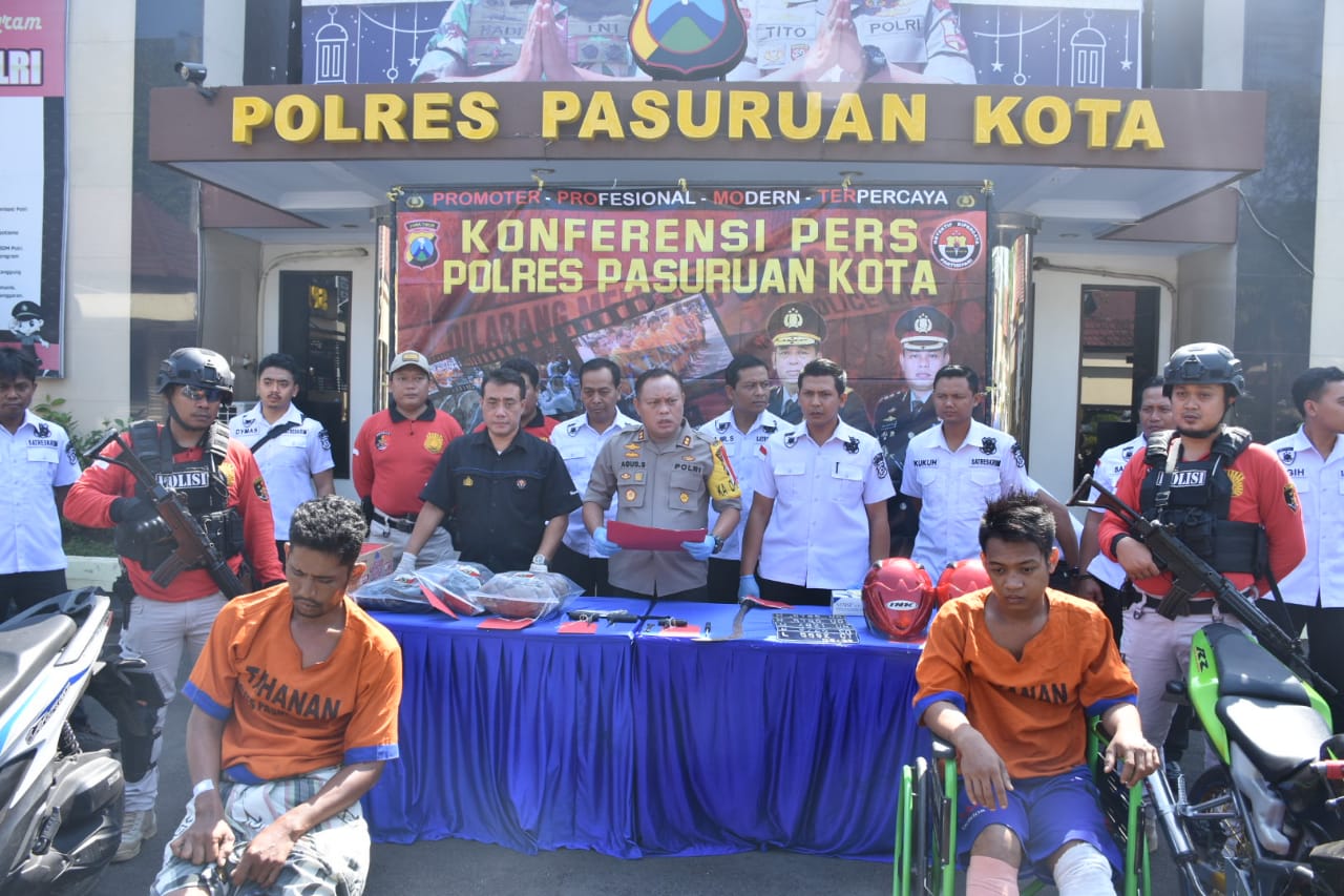 3 Pelaku Curanmor Bersenjata Bondet, di Ringkus Polresta Pasuruan.