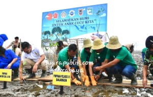 Pelindo III Tanam 51.900 Mangrove di Hutan Bakau, Pada Peringatan Hut Tni ke 74.
