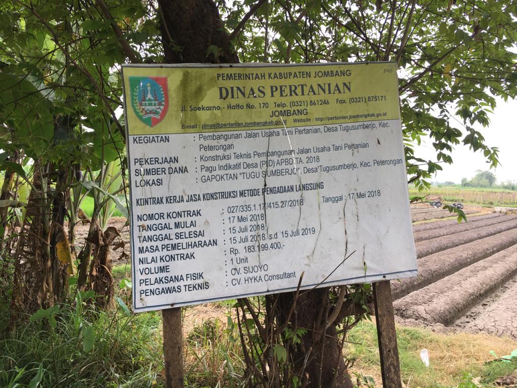 Proyek JUT Desa Sumberjo di Sorot, Hanya Pemerataan Tanah Telan Dana 183 Juta.