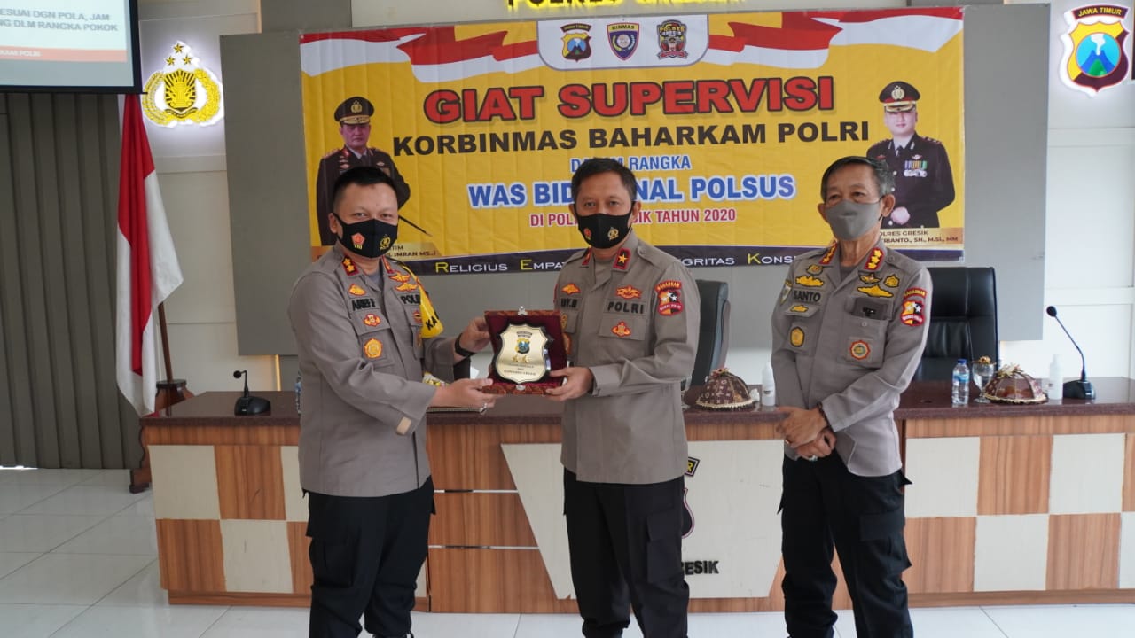 Kapolres Gresik, Terima Kunjungan Korbinmas Baharkam Mabes Polri.