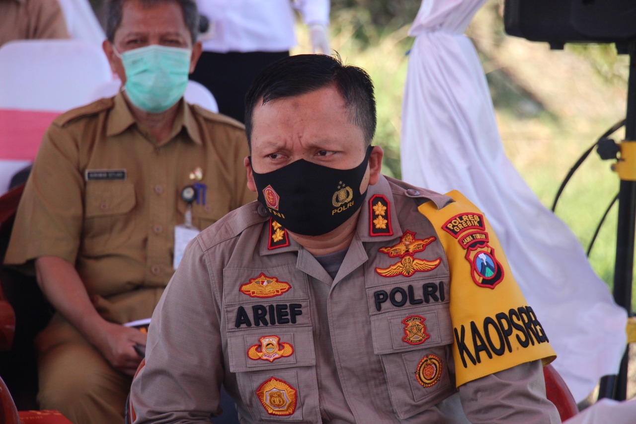 Kapolres Gresik Hadir dan Dampingi Bupati Tinjau Pembangunan Groundbreaking.