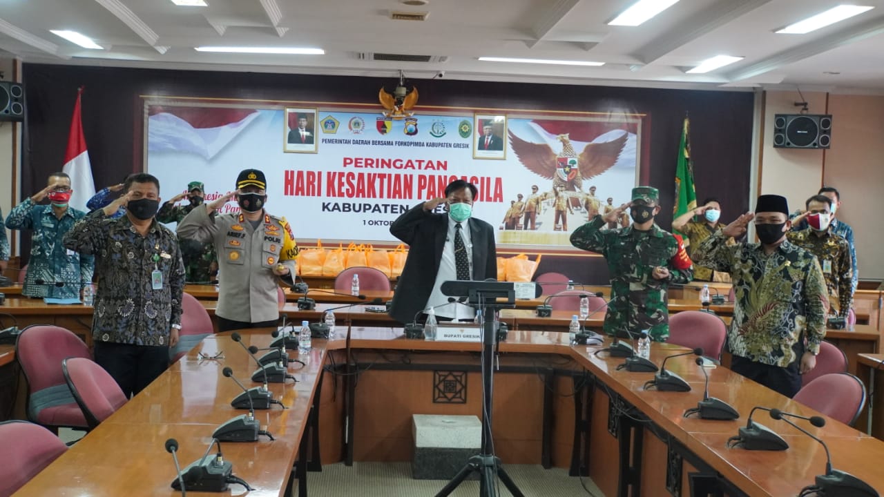 Kapolres Gresik Ikuti Upacara Hari Kesaktian Pancasila, Secara Virtual.
