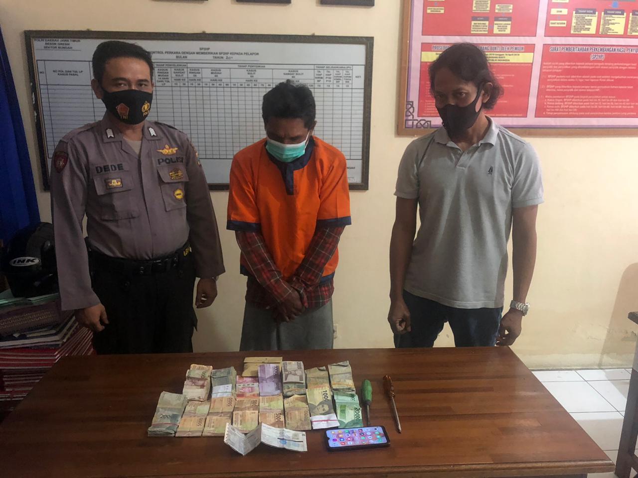 Sempat Dihajar Warga, Pencuri Kotak Amal di Mengare Meringkuk di Jeruji Besi