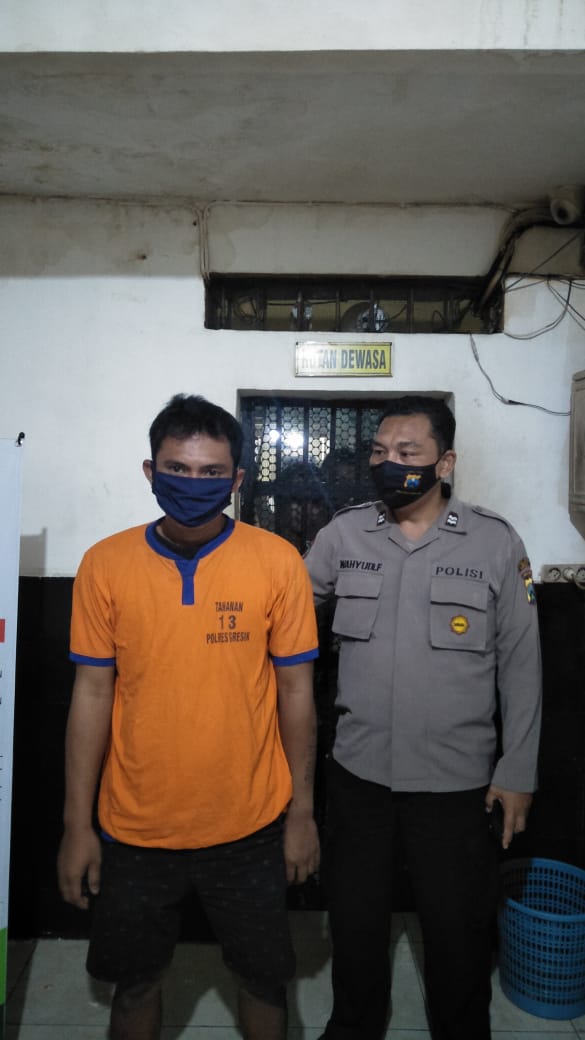 Sembunyikan Sabu Dibalik Masker, Hafed Dibekuk Satresnarkoba Polres Gresik