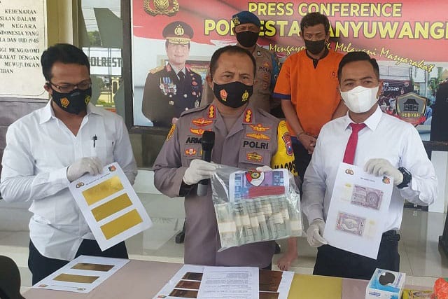 Polresta Banyuwangi, Amankan Otak Sindikat Uang Palsu