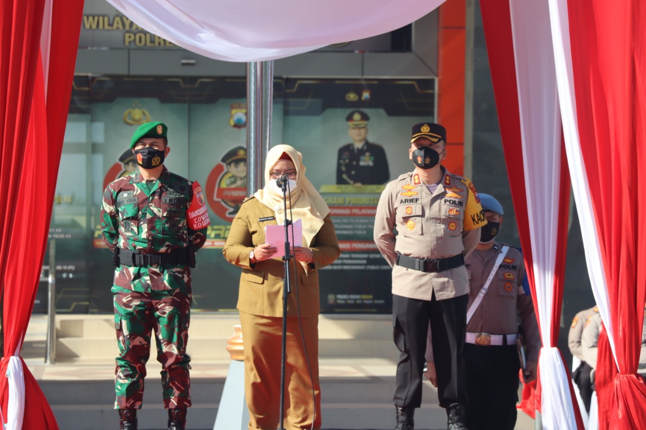 Polres Gresik, Gelar Apel Kesiapan Pengamanan Pelarangan Mudik
