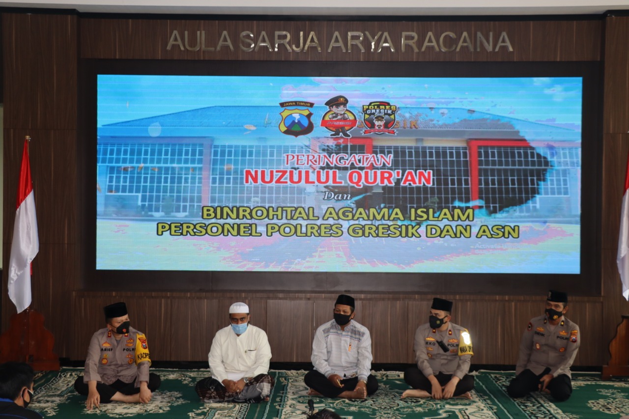 Gelar Binrohtal Rutin, Polres Gresik Gelar Nuzulul Quran