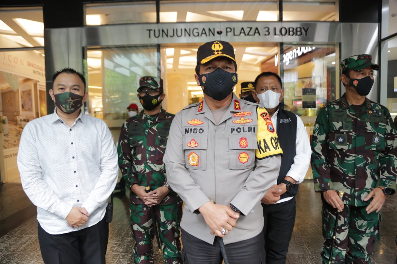 Hari Raya Pertama, Forkopimda Jatim, Pantau Prokes Di Tunjungan Plaza