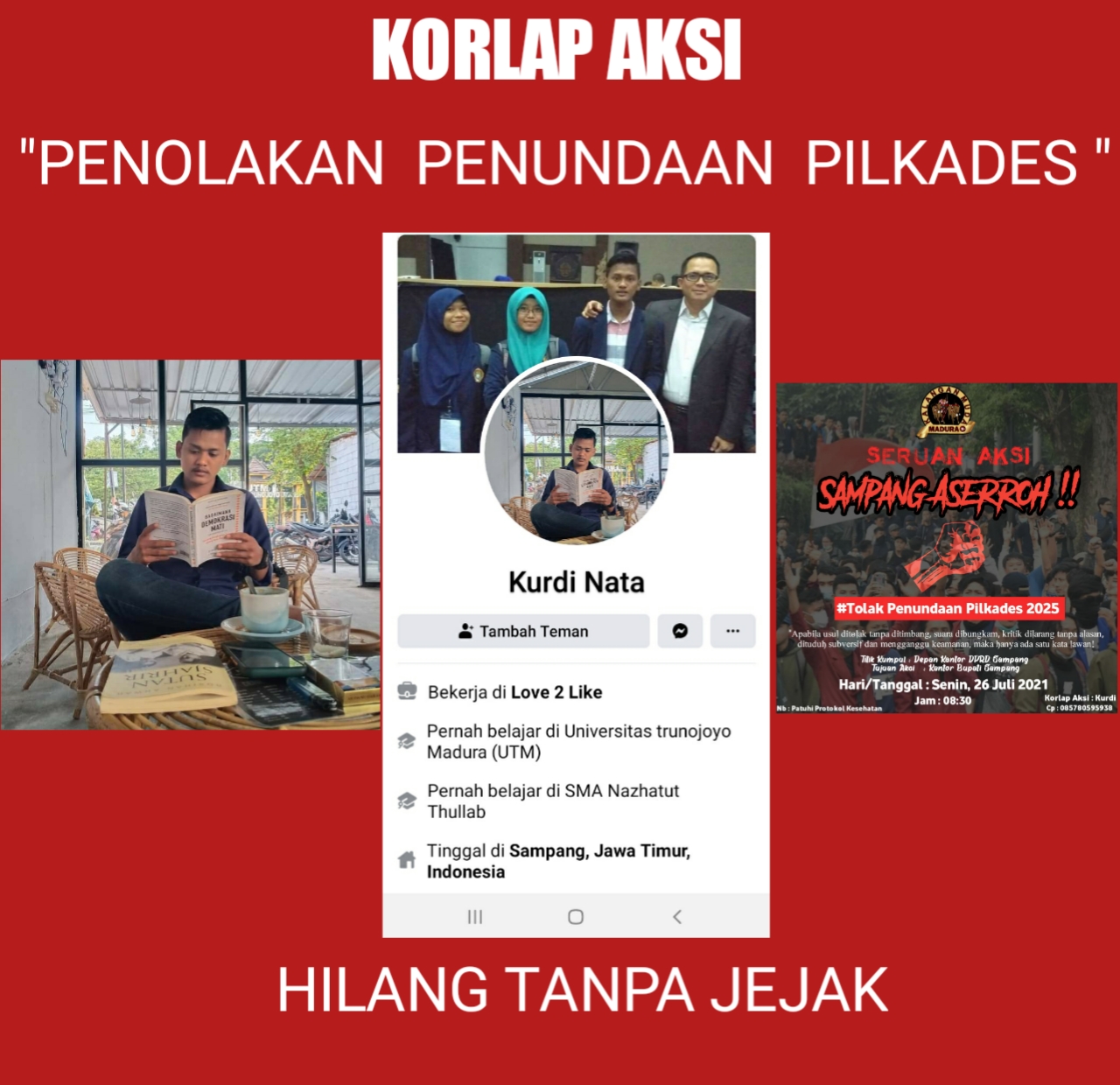 Viral, Poster Korlap Aksi Menolak Pilkades 2025 Sampang, Hilang Tanpa Jejak