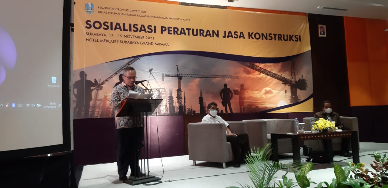 DPRKP dan CK Jatim Sosialisasikan Peraturan Jasa Konstruksi,Terapkan OSS Berbasis Risiko Mudahkan Perizinan Pelaku Usaha