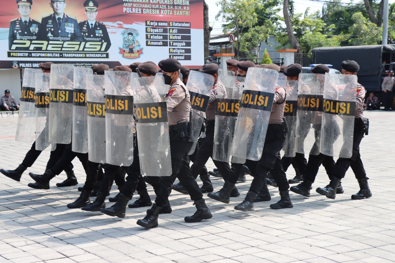 Polres Gresik, Tingkatkan Kemampuan Pengendalian Massa Jelang Pilkades