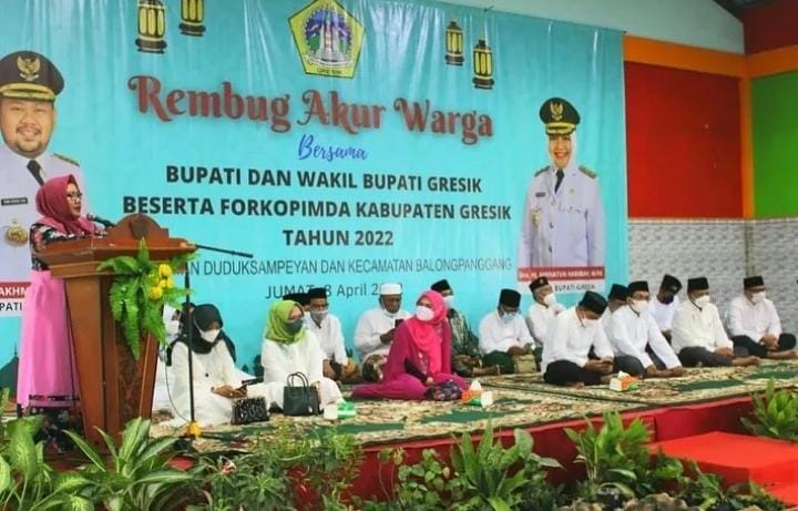 Aspirasi Warga Kecamatan Duduk Sampeyan dan Balongpanggang Ditampung Bupati Gus Yani dan Wabup Ning Min, Dalam Rembug Akur Safari Ramadhan