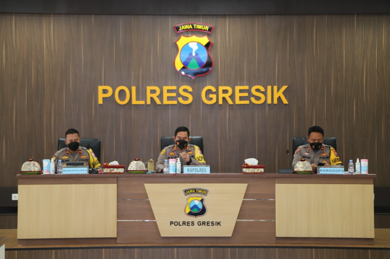 Polres Gresik Gelar Latpra Operasi Sikat Semeru 2022, Curat dan Curanmor Menjadi Atensi