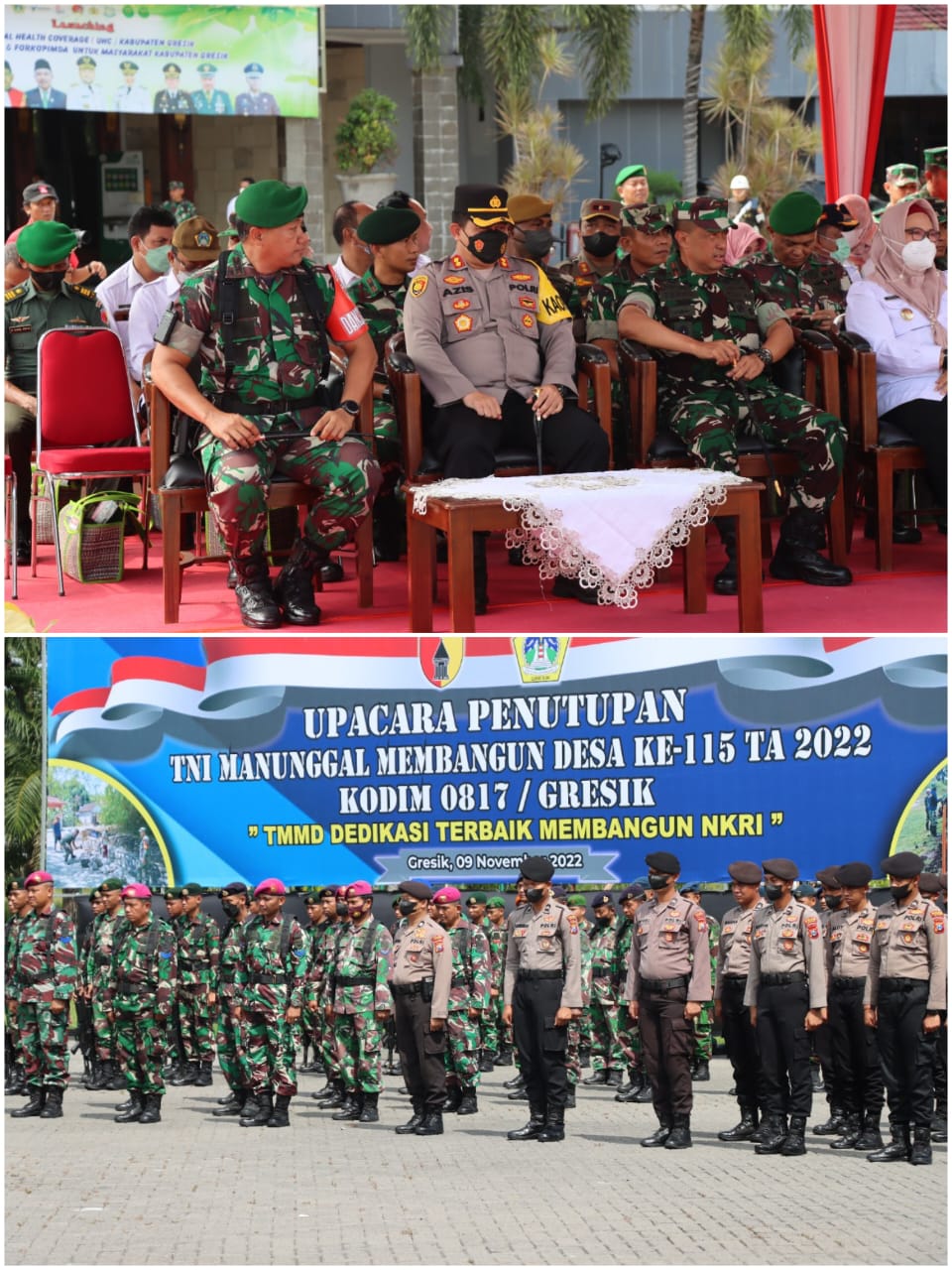 Hadiri Penutupan TMMD ke-115, Kapolres Gresik Puji Dedikasi Kinerja Kodim 0817/Gresik 
