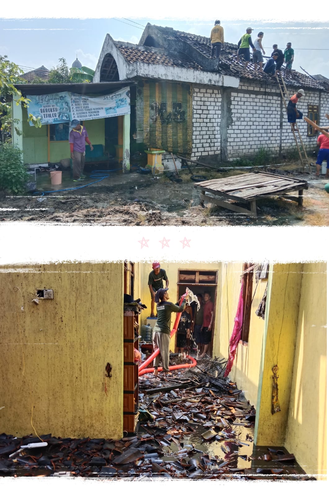 Ditinggal Ngopi, Sijago Merah Lalap Rumah Seman di Bulangkulon Benjeng