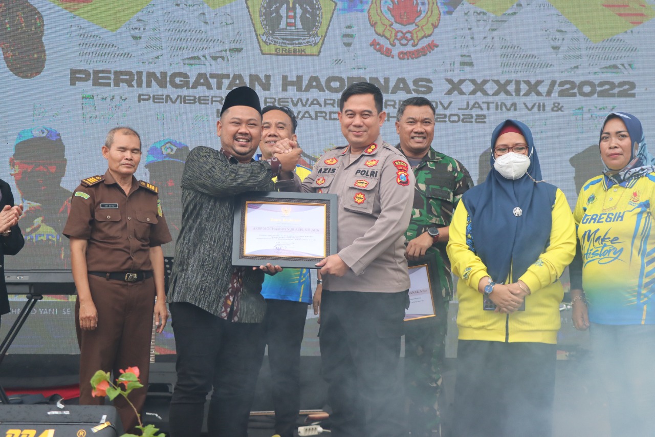 Kapolres Gresik Diganjar Penghargaan ikut Berkontribusi dalam Porprov Jatim 2022