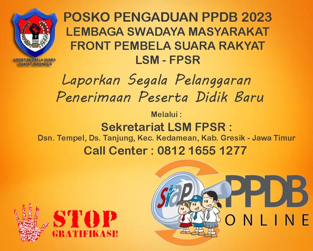 Kawal PPDB di Gresik, LSM FPSR Membentuk Posko Pengawasan dan Pengaduan