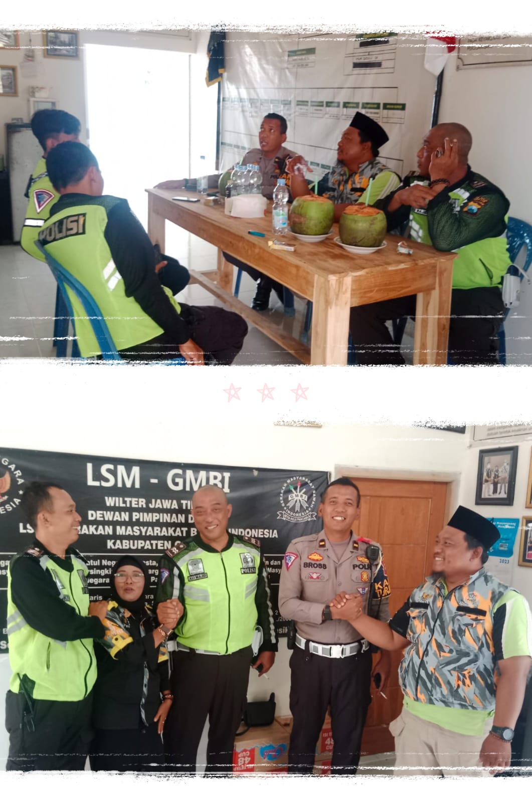 Dampak Kemarau Panjang, Satlantas Gresik bersama LSM GMBI Salurkan Bantuan Air Bersih Gratis