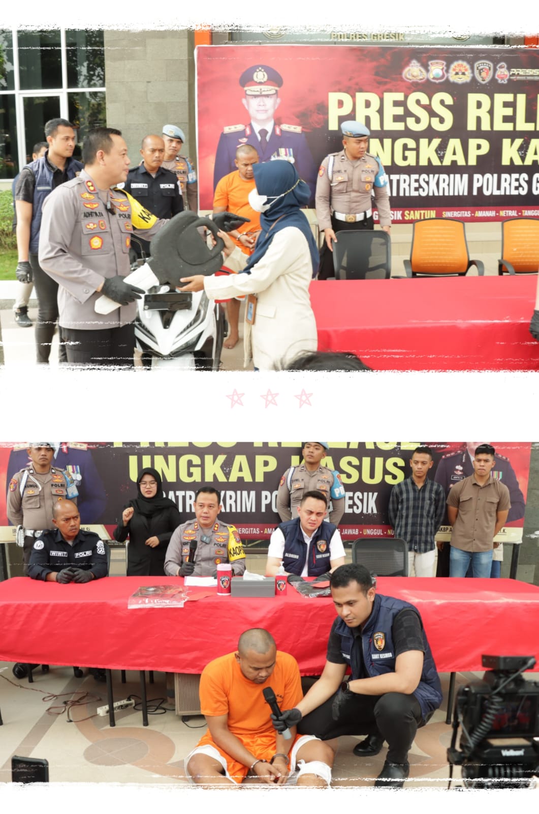 Satreskrim Polres Gresik, Tembak Maling Motor asal Madura Beraksi di Kebomas