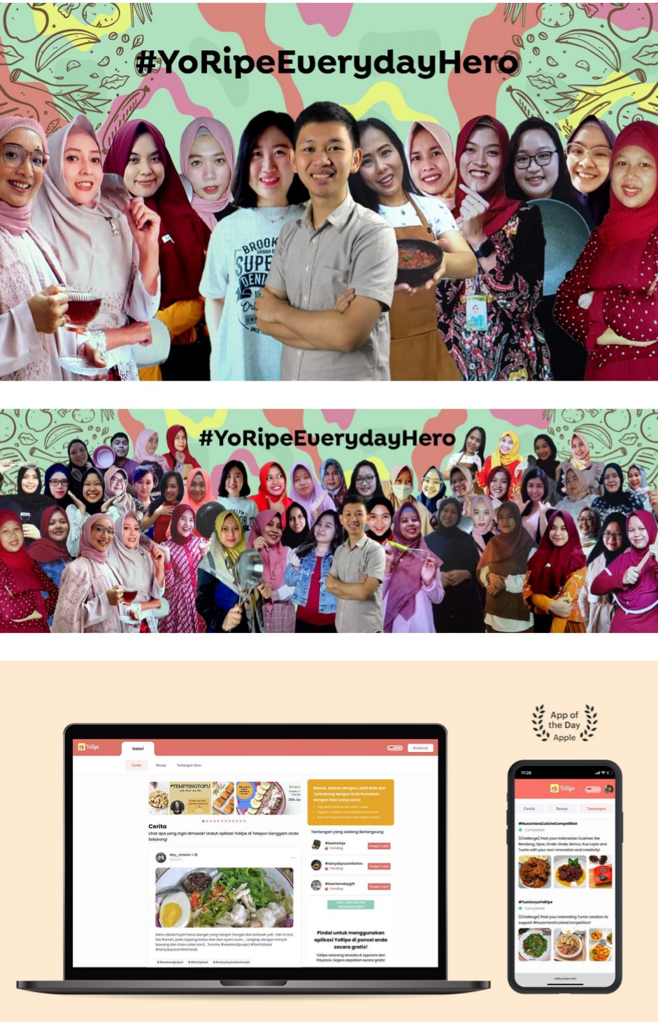 Komunitas Masak Dari Singapura, YoRipe, Hadir di Indonesia Menampilkan Pahlawan Harian